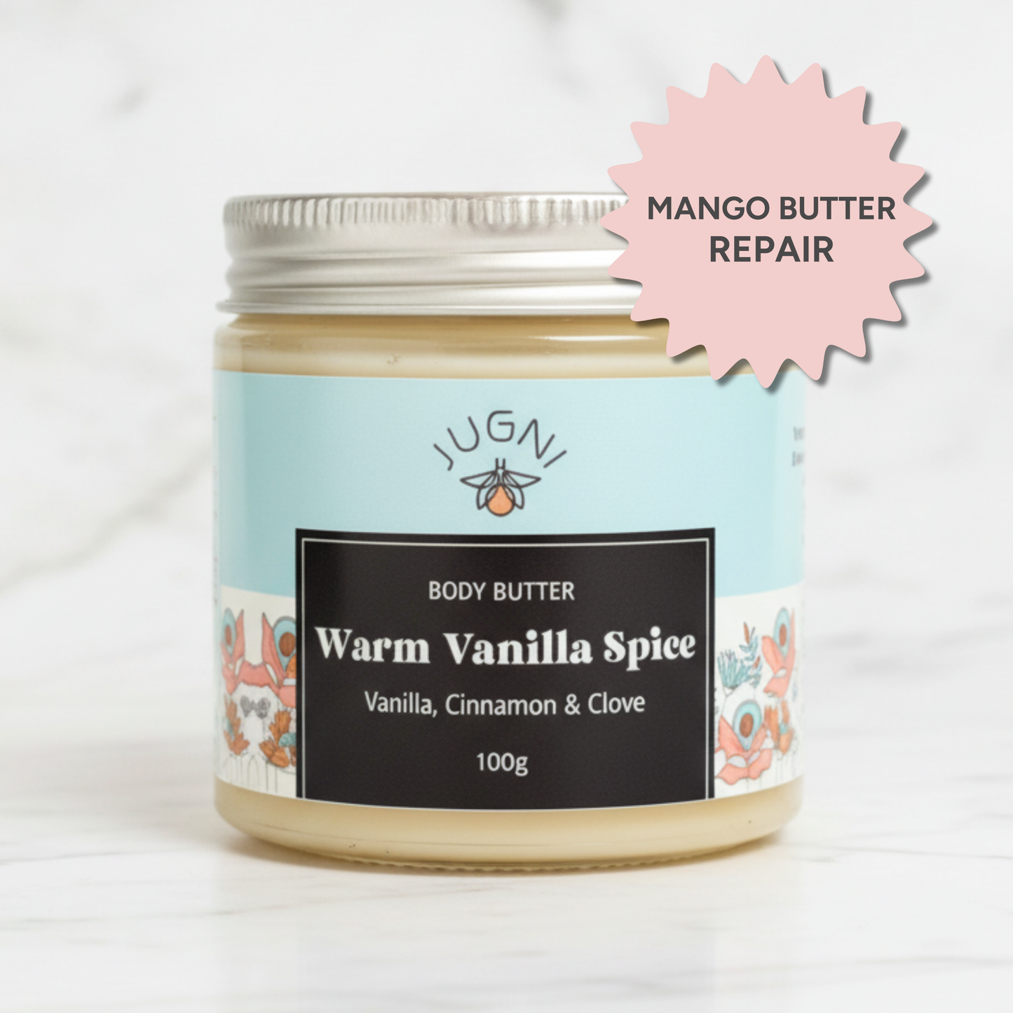 Jugnilifestyle Body Butter: Warm Vanilla Spice - Natural Body Butter Moisturizer